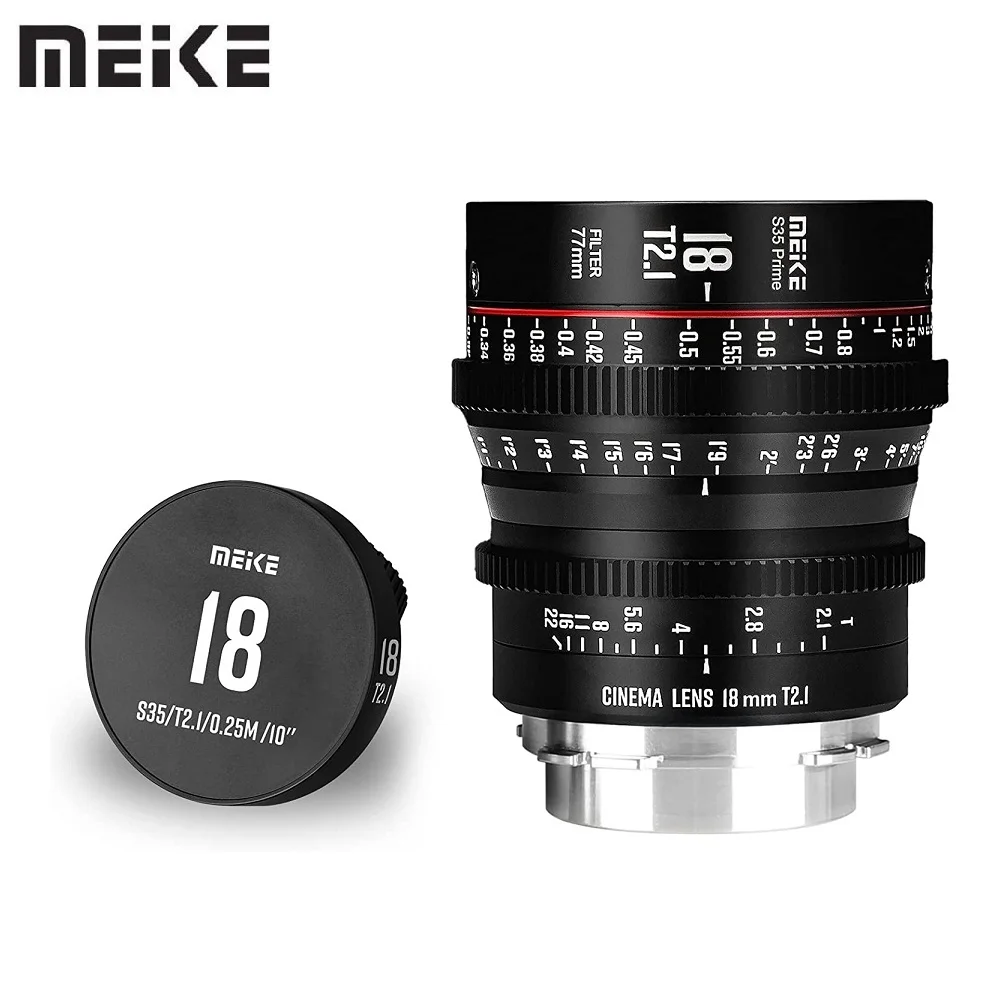 

Meike 18mm T2.1 Super 35 Prime Manual Focus Cinema Lens for PL-Mount Cine Camera C700 PL, ARRI Amira, Alexa Mini, Terra 6k E2-F8