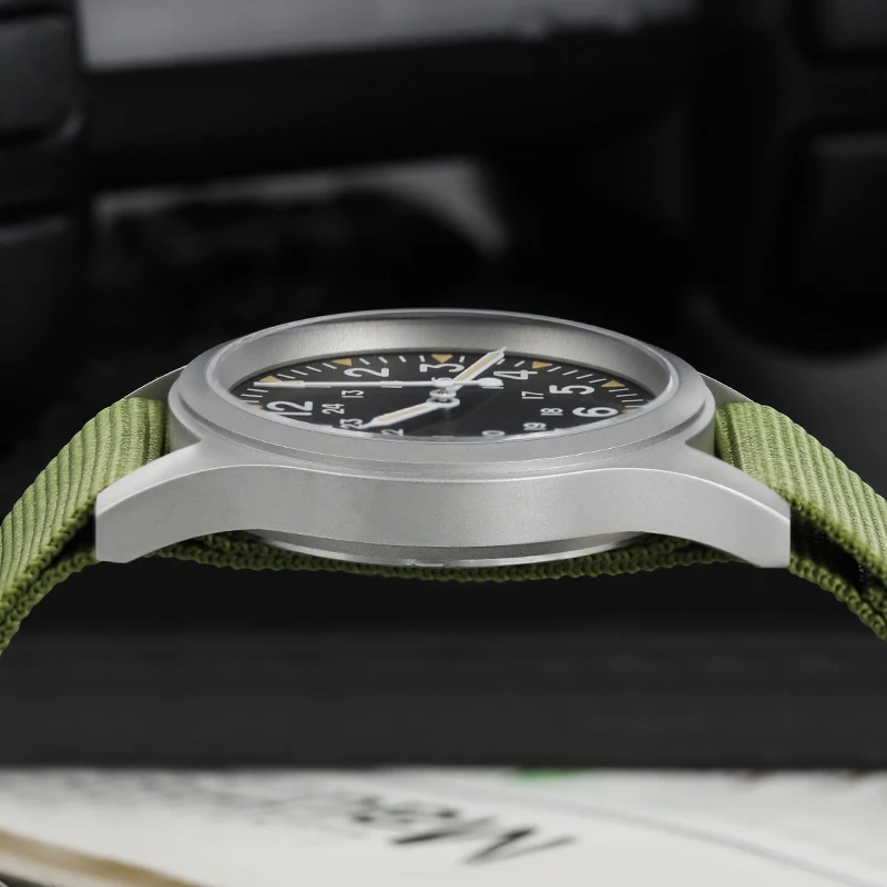 Militado ML05 Military Watch 316L Stainless Steel High Clear AR Coating Sapphire Crystal Luminous Sports Quartz Men Pilot Watch