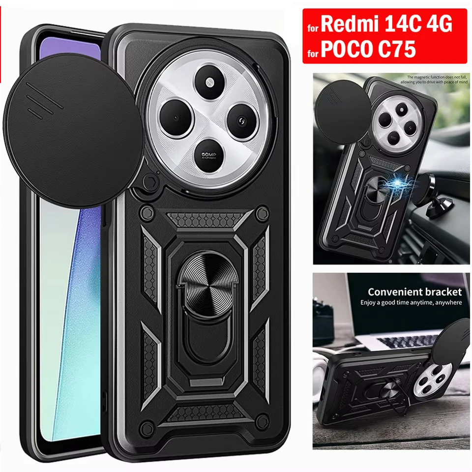 Custodia Portafoglio Con Magnete E Supporto Per Xiaomi Poco M7 / Poco C75 / Redmi 14C / 14R / A3 Pro / A4, Rosa Aurora