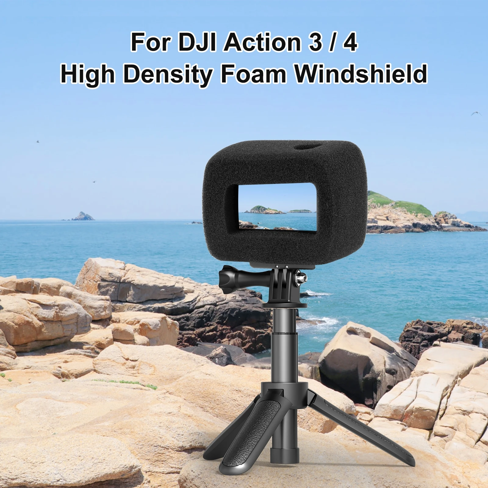 For DJI Osmo Action 5 Pro / DJI Osmo Action 4 / DJI Osmo Actio 3 PULUZ High Density Foam Windshield