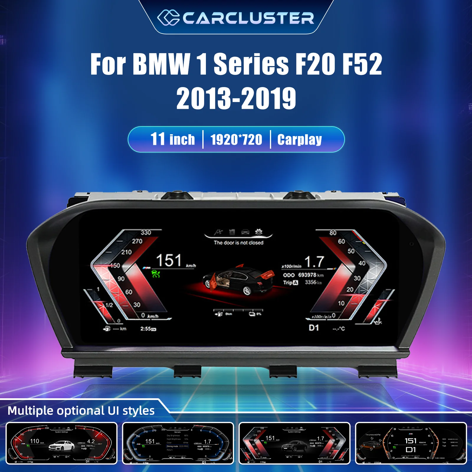 Panel de Instrumentos Digital para BMW Serie 1 y 2 F20 F52 F22 X1 F48 F49 F39, Años 2013-2019 y 2016-2025, Panel de Instrumentos Virtual, Velocímetro 1