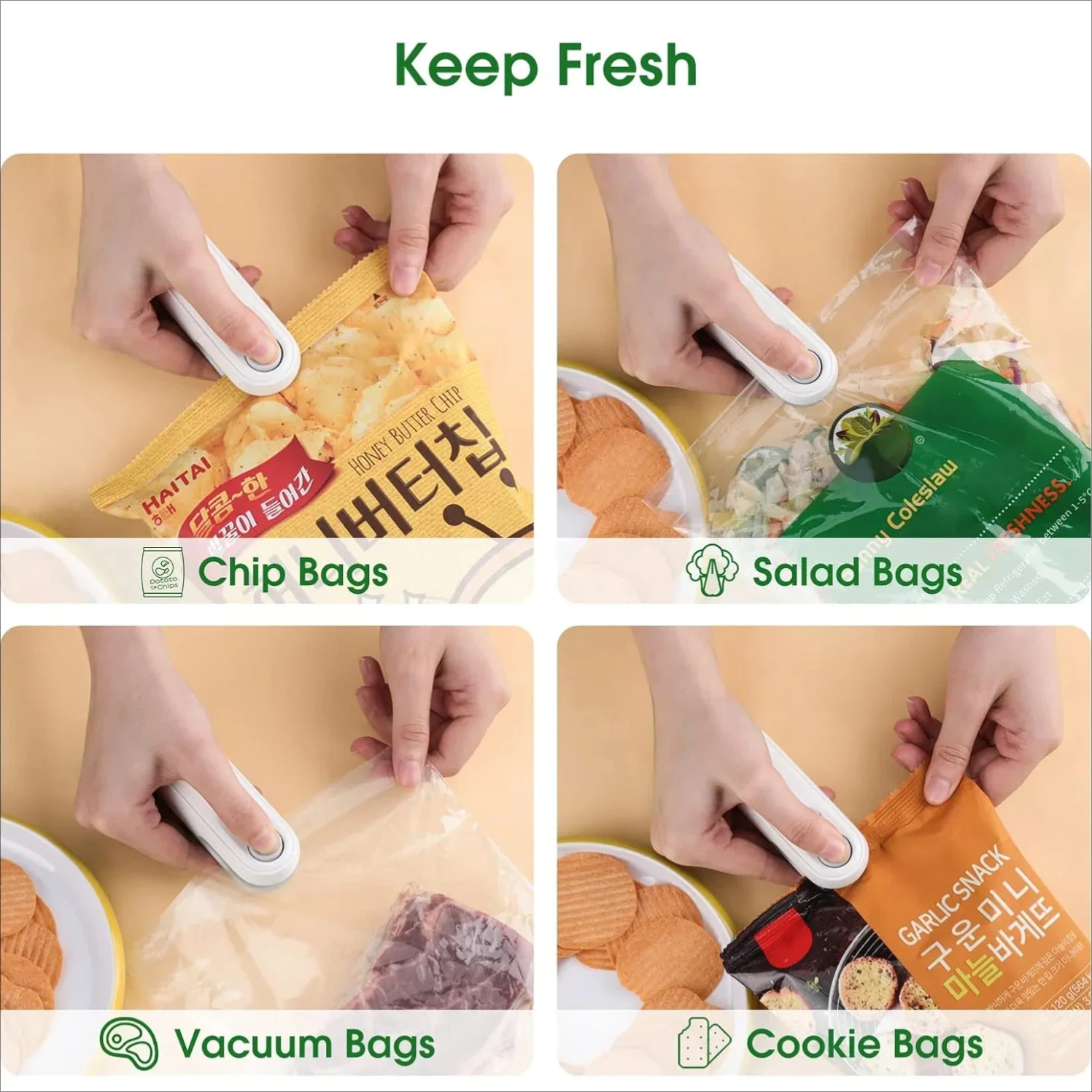 Portable Mini Heat Sealer for Snacks and Food