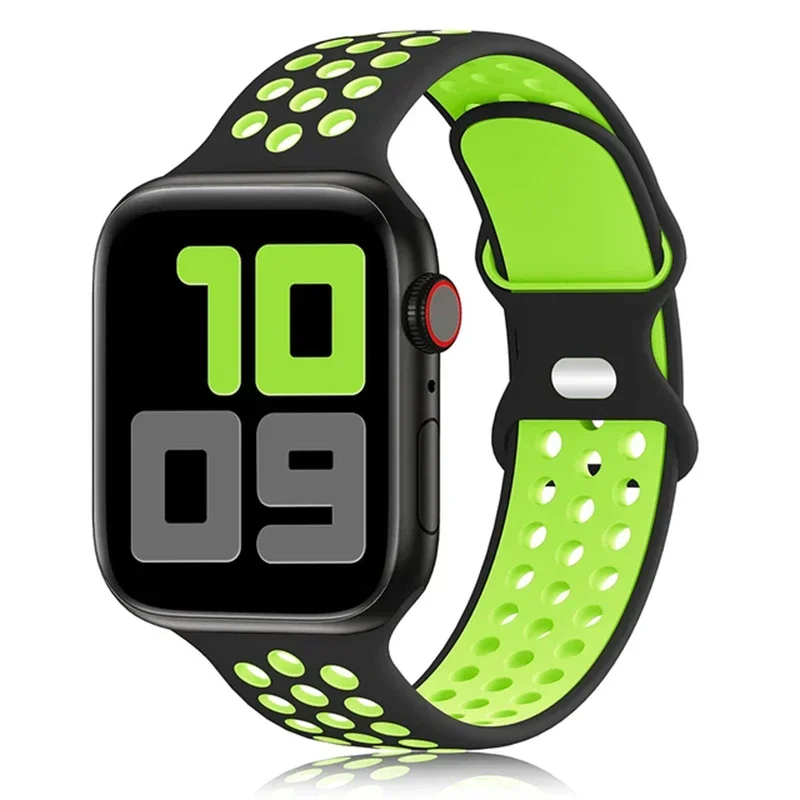 Sport Strap For Apple Watch Bands 44mm 45mm Ultra 2 49mm 40mm 41 42mm 45 44mm Silicone Bracelet IWatch Series 10 9 8 SE 7 Band