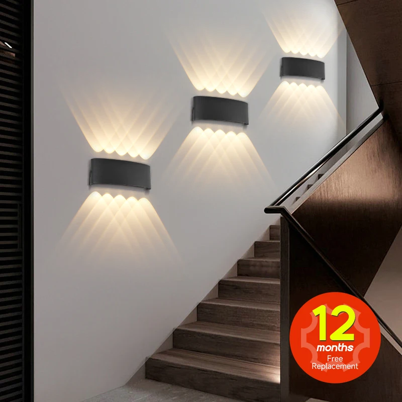 Waterproof Outdoor LED Wall Lamp Exterior Courtyard Interior Lighting Wall IP65 Fixture Garden LED Wall Clocks Stair Home Decor 4