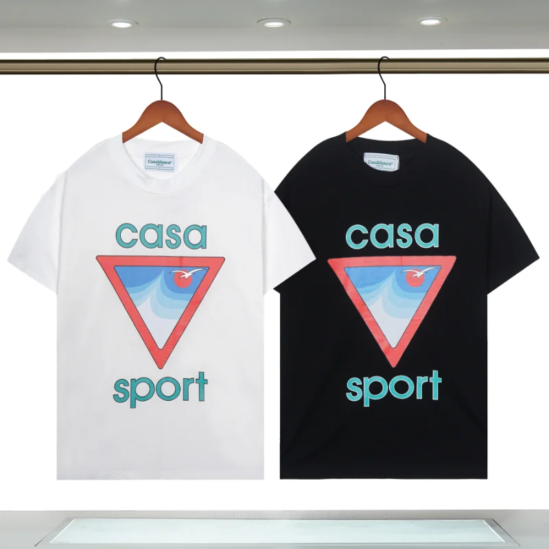

Casablanca Tee 2023 New Letter Print T Shirt Summer Couple Print Casablanca Crew Neck T Shirt 2XL 3XL Size