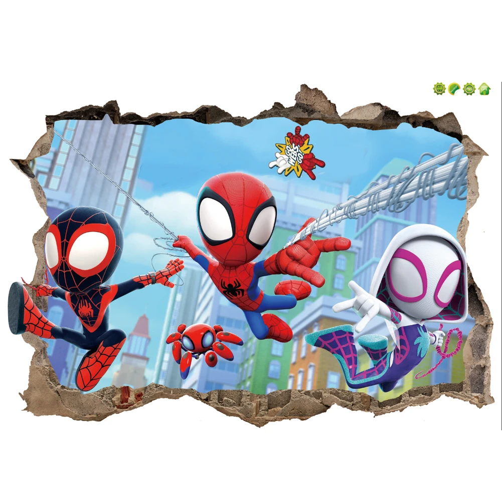 Creative Spiderman Wall Sticker For Kid Room Baby Boy Bedroom Self-adhesive Home Murals Decoration PVC Decals Avenge Poster