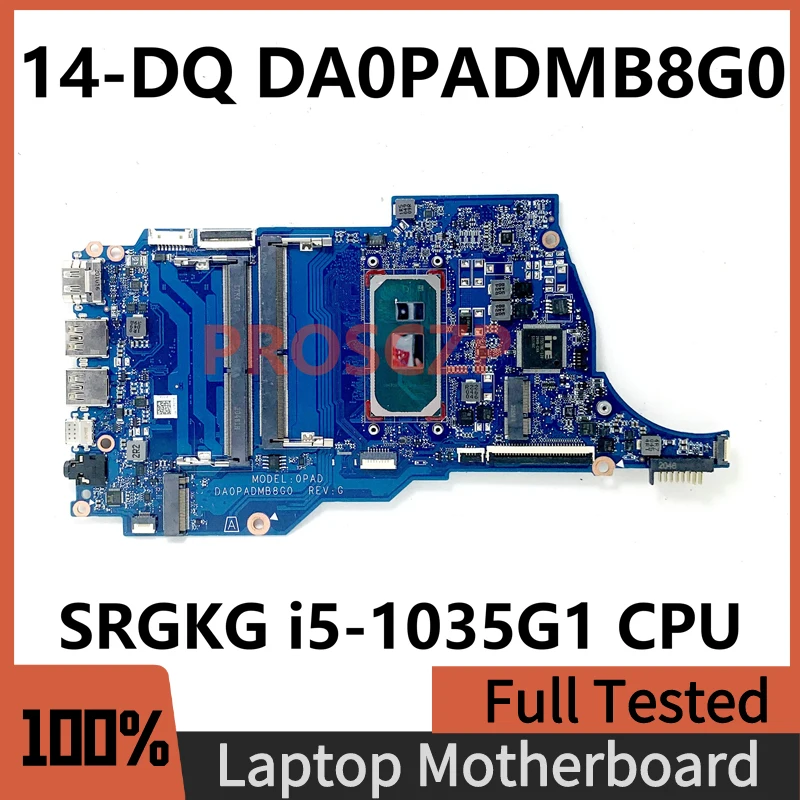 

DA0PADMB8G0 High Quality Mainboard FOR HP 14-DQ 14S-DQ Laptop Motherboard With SRGKG i5-1035G1 CPU 100% Full Working Well