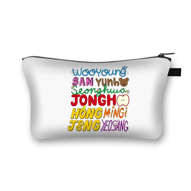 Korean Kpop ATEEZ Cosmetic Case Fellowship Break The Wall Women Makeup Bags Small Clutch Cute Cosmetic Organizer Toiletry Bag 2