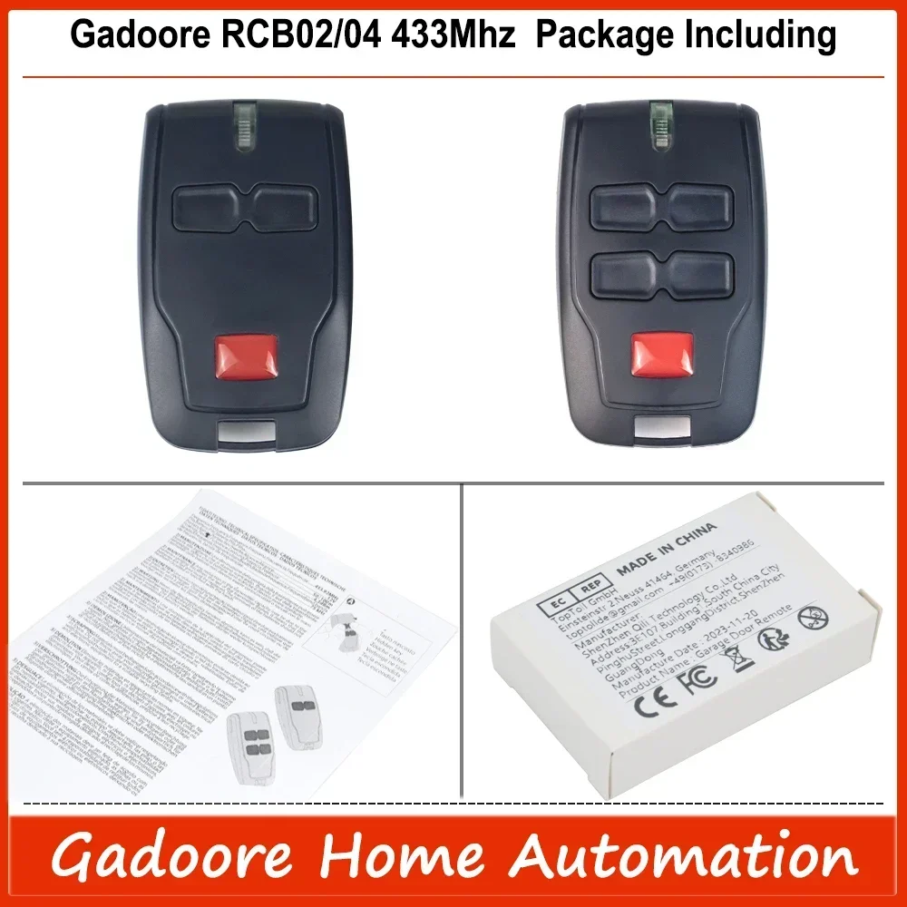 Gadoore 433Mhz Bft Mitto B RCB04 Garage Door Remote Bft Mitto RCB04 Compatible with  433Mhz BFT Mitto B RCB02 Mitto B RCB04 3