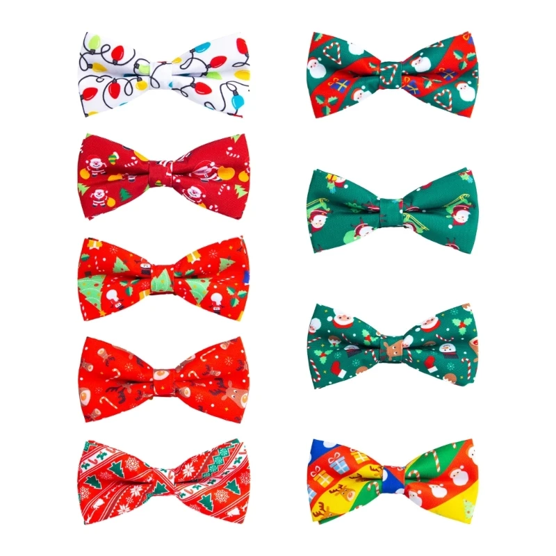 

Christmas Print Bowknot Neckties for Students Unisex Necktie Knot Free Neckwear Girl Boys Uniform Accessories