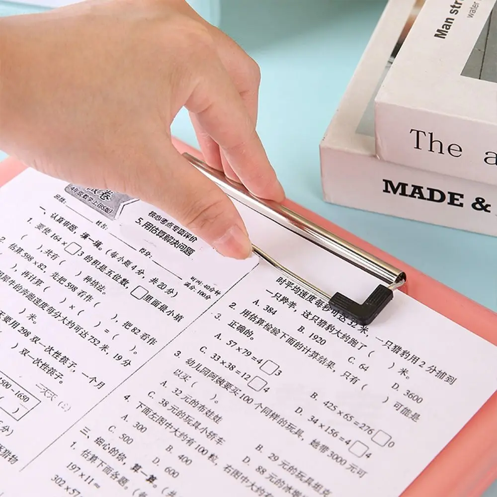 A4 File Folder Clipboard transparent clipboard writing clipboard business folder Writing Pad Memo Clip Board Test Paper Storage Box Organizer Stationary School Supplies