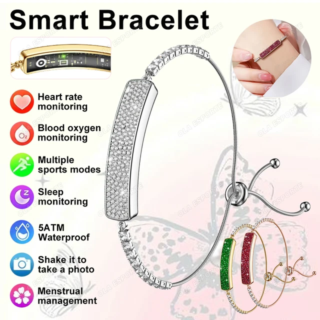 Fashion New Women's Smart Wristband Heart Rate Sleep Health Monitoring Waterproof Smart Bracelet Multiple Sports Modes Pedometer