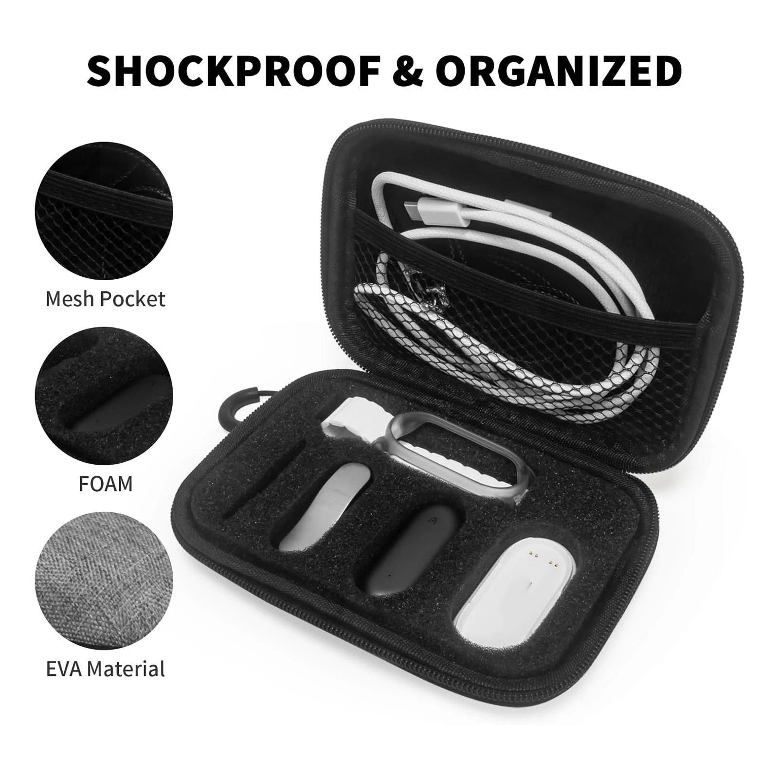 AI Bag for NotePin Voice Recorder Carrying Case Protective Bag Organizer Notebook Power Adapter Storage Case Handbag for NotePin