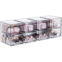 Clear Stackable Storage Drawer, Acrylic Drawer, Cosmetic Organizer, Plastic Organizer for Dresser, Under, Kitchen Cabinet, 1