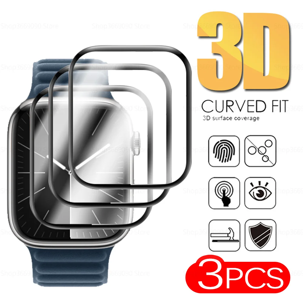 Pellicola Salvaschermo 3 Pezzi Per Apple Watch Ultra 2 Smart Watch Hd Vetro Protettivo In Fibra Morbida Per Apple Watch Series 9 8 7 Cover In Pellicol