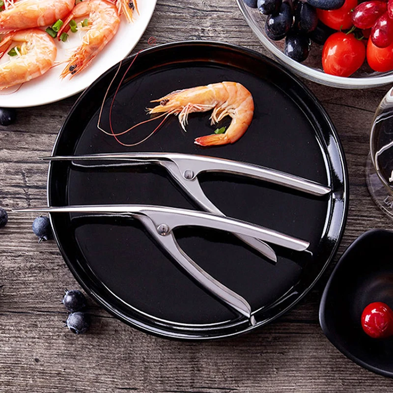 Stainless Steel Shrimp Peeler Prawn Shrimp Deveiner Fishing Knife Lobster Shell Remover Peel Device Kitchen Seafood Tools