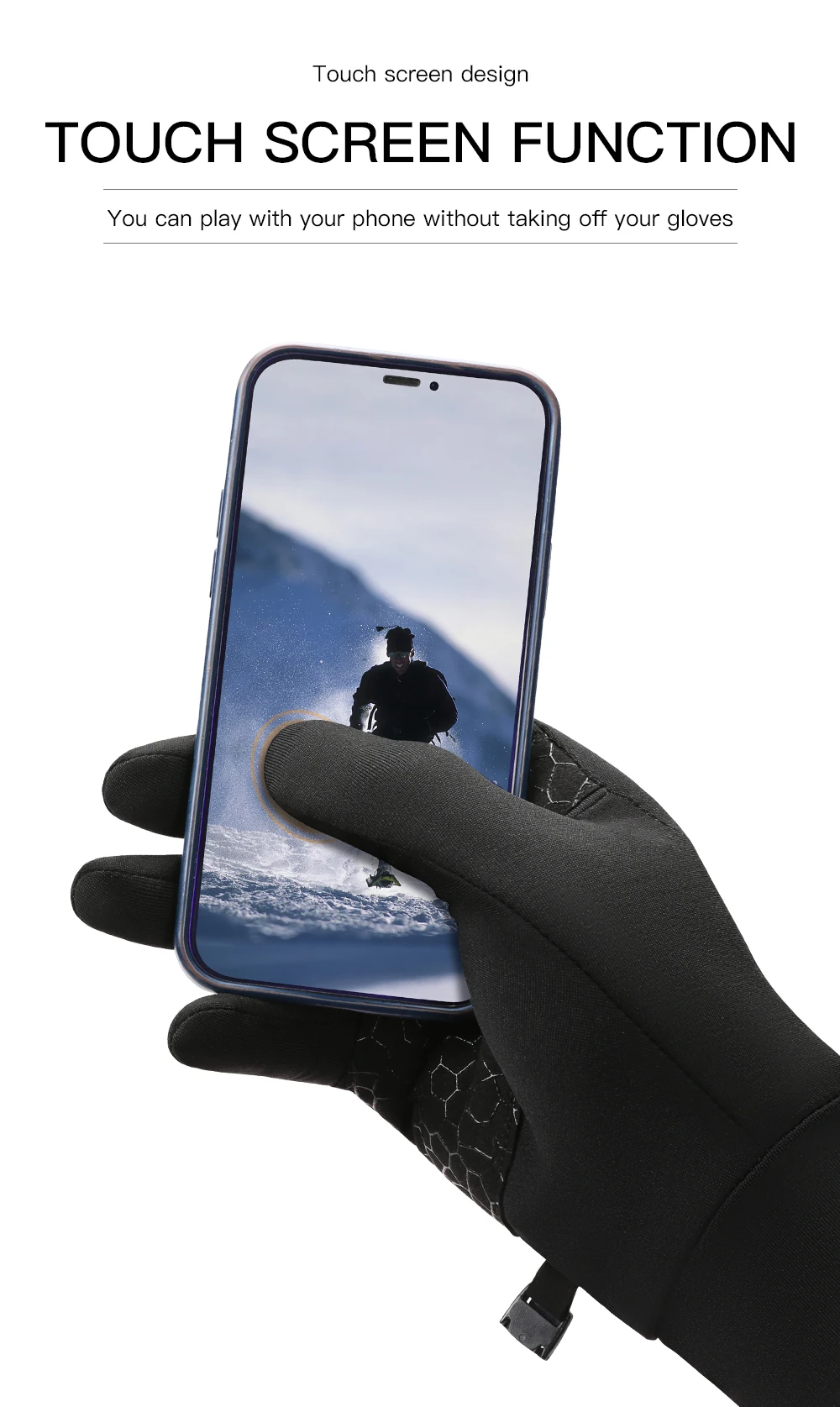 Lightweight running gloves, touch screen anti slip warm glove pad, suitable for cycling, sports, driving, suitable for men and w