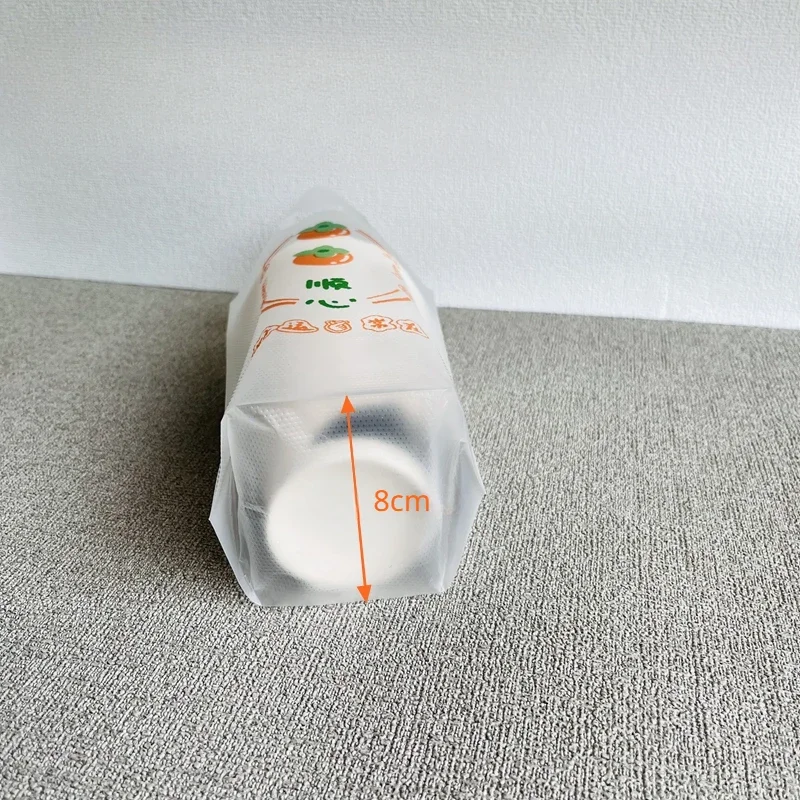 100pcs Milk Tea Plastic Packing Bag for Takeaway drinks Beverage Packaging Bag New Cartoon Disposable Single Cup Double Cup Bag 5
