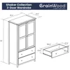 Shaker 2Door Wardrobe,Solid Wood with Walnut Finish and Made of100% solid wood forbedroom living room wardrobescloset organizer 2