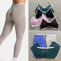 Teveo Leggings Women lgnite Gym Set Woman Leggings Set Workout Clothes Bra Set Seamless Scrunch Legging Yoga Set