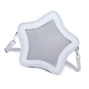 E74B Women School Girl Shoulder Handbag PU Leather Large Capacity Clear Star Shape Crossbody Bag Itabag for Anime Pin Display 4