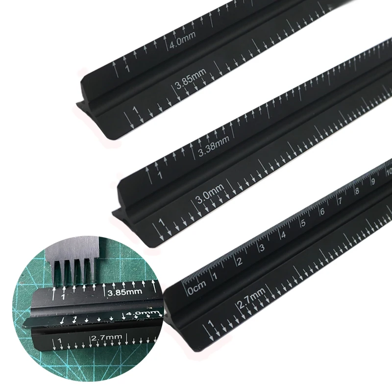 Leather Tools Leather Craft Tools Leather Craft Tool Leather spacing ruler aluminum alloy multi-functional auxiliary tool for DIY Leathercraft