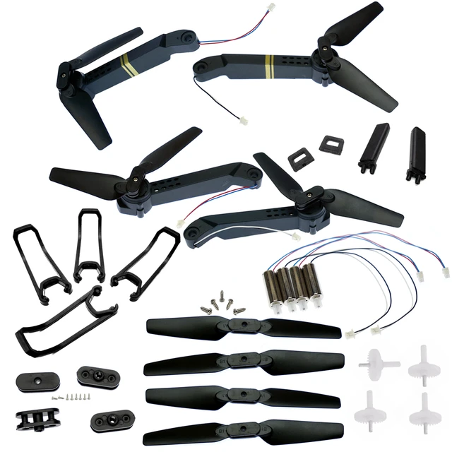 E58 RC Drone Spare Parts Propeller Blade Clip Protection Guards Landing Skid Main Gears Motor Arm with Motor Blade Accessories
