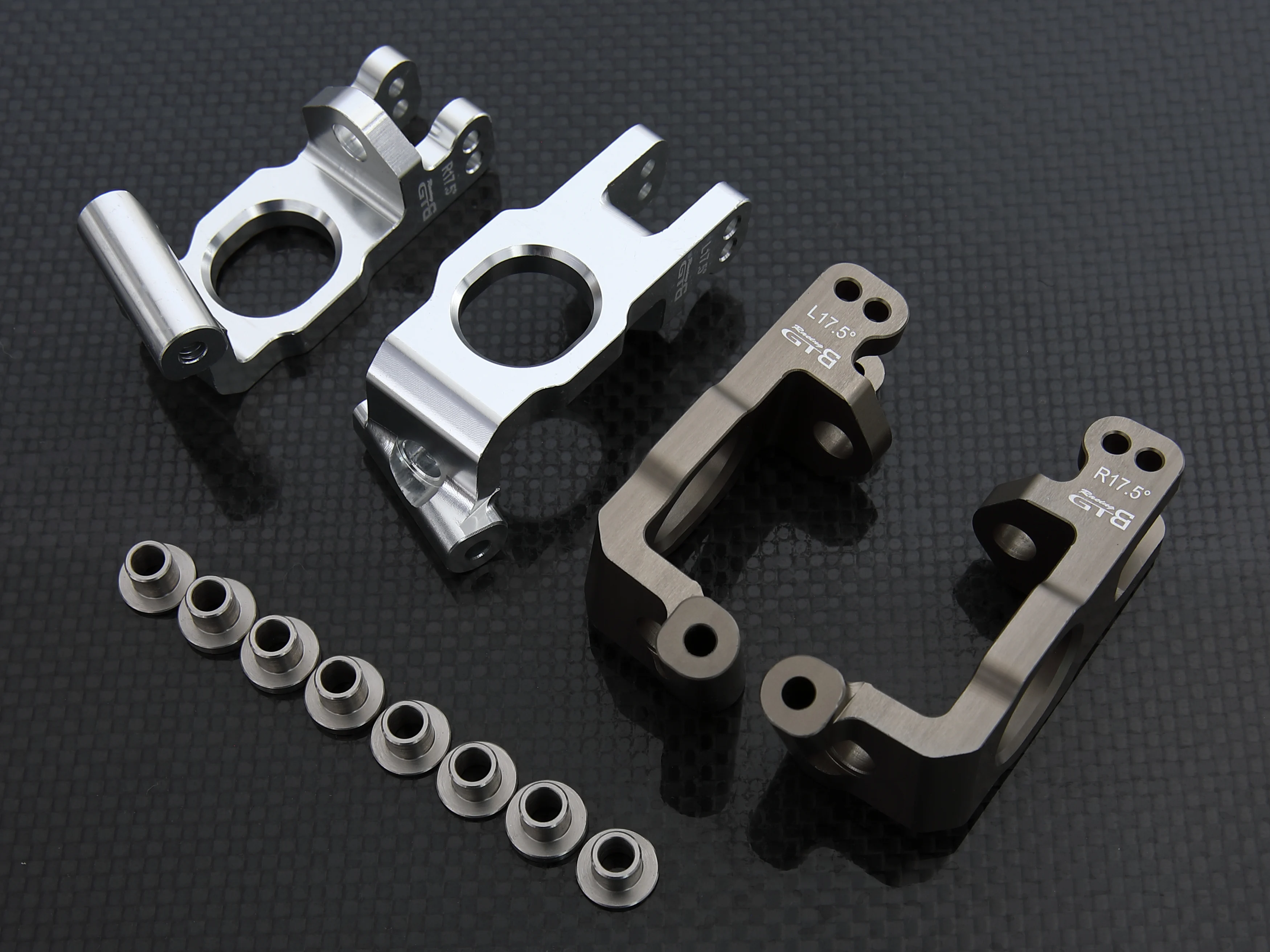 Mozzo Portante Mandrino In Alluminio Metallico Gtb Per Parte Di Aggiornamento Tlr Losi 8Ight X-E Xt 4Wd (Argento/Titanio)