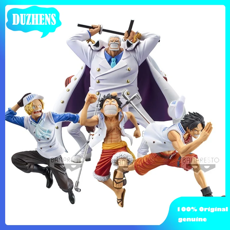 BANDAI OriginalOne Piece Garp Luffy sabo Ace navy uniform PVC Action