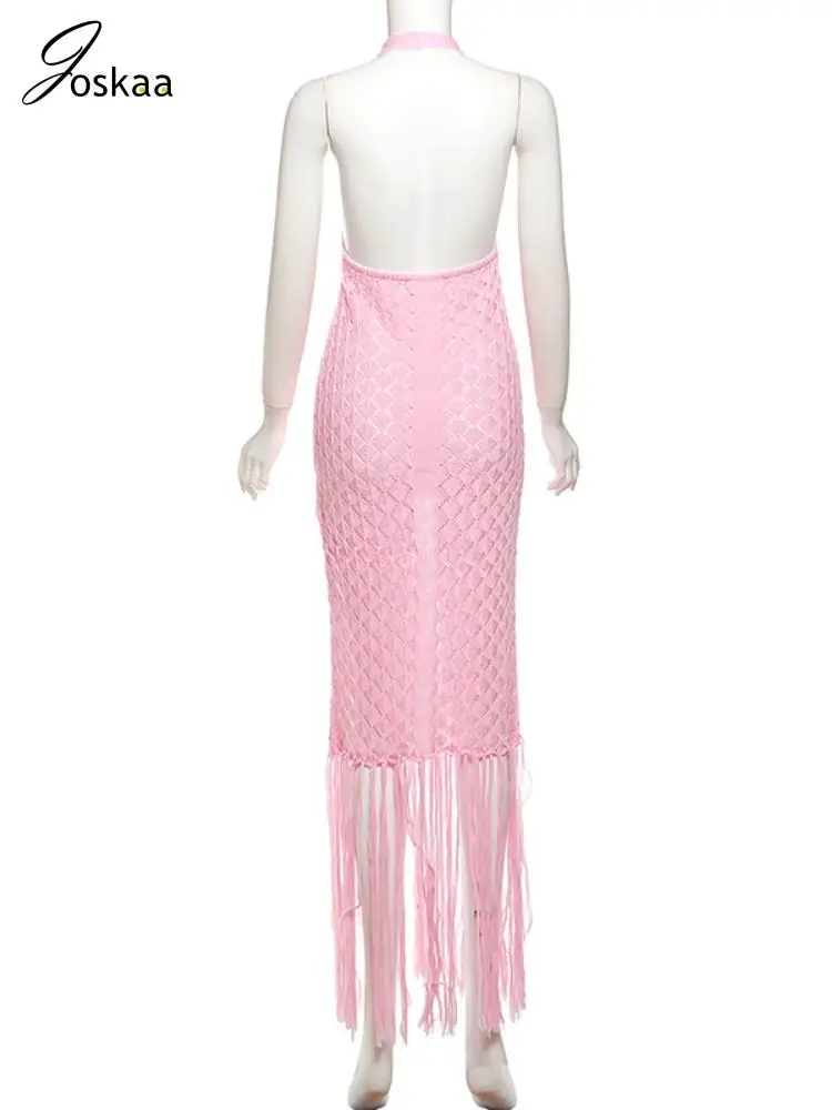 Joskaa Sexy See Through Hollow Knitted Beach Dress Women Hipster Halter Backless Tassel Skinny Vestidos 2025 Midnight Clubwear - AliExpress 200000345 Joskaa Sexy See Through Hollow Knitted Beach Dress Women Hipster Halter Backless Tassel Skinny Vestidos 2025 Midnight Clubwear - AliExpress 200000345