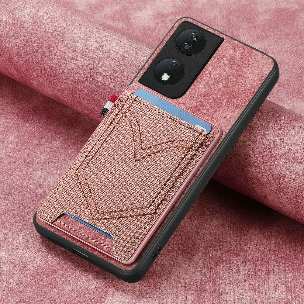 Enhanced Leather Card Holder with 360° Protection and Magnetic Back Cover