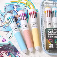 10-Color Ballpoint Pen Set Kawaii 0.8mm Gel Pens for School Office Stationery Drawing Writing Soft Grip Multicolor Pen Supplies