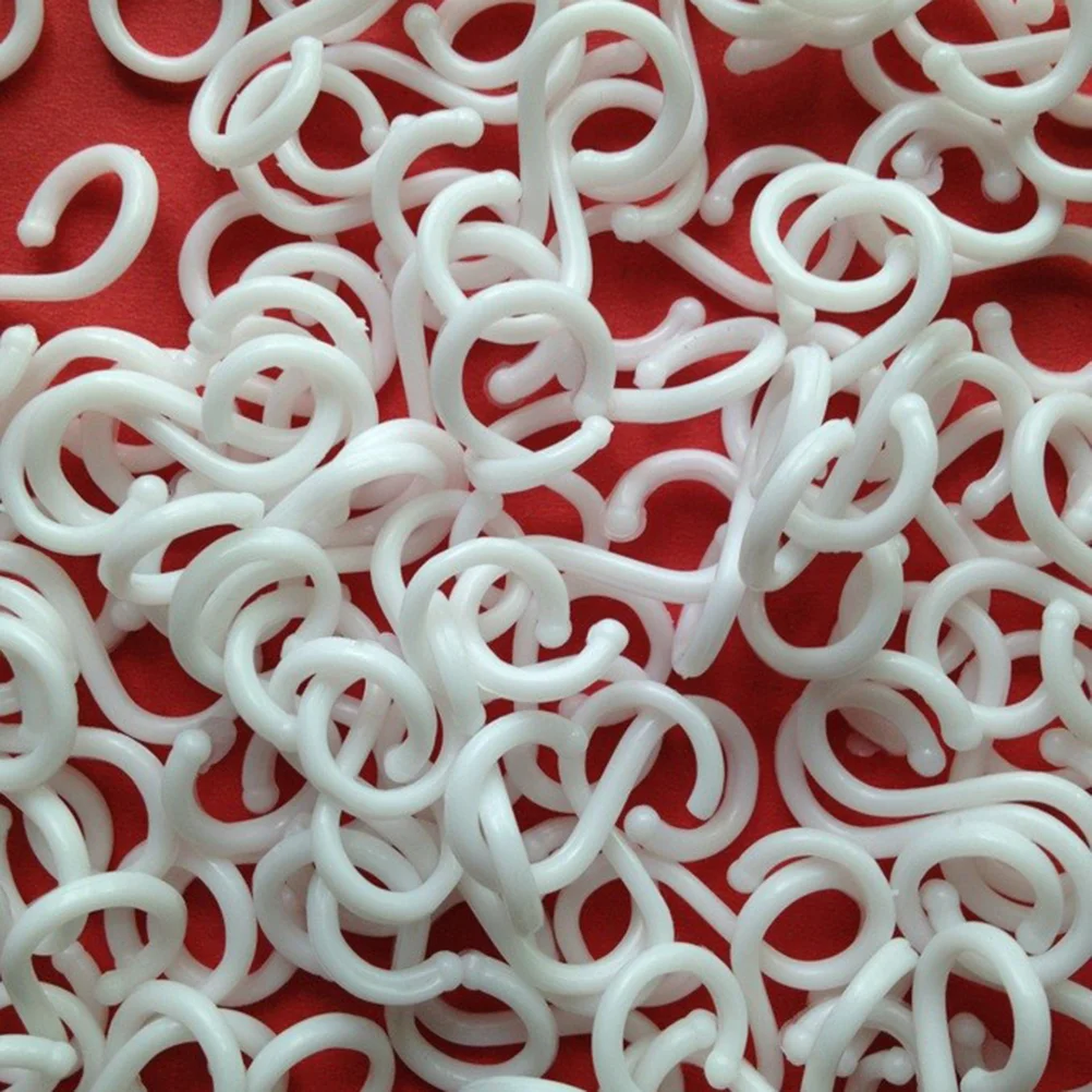 

S Hooks Hanging Mini Plastic White S Shaped Utensils Clothes Towel Spoon Hangers Racks Hooks for Kitchen Bathroom