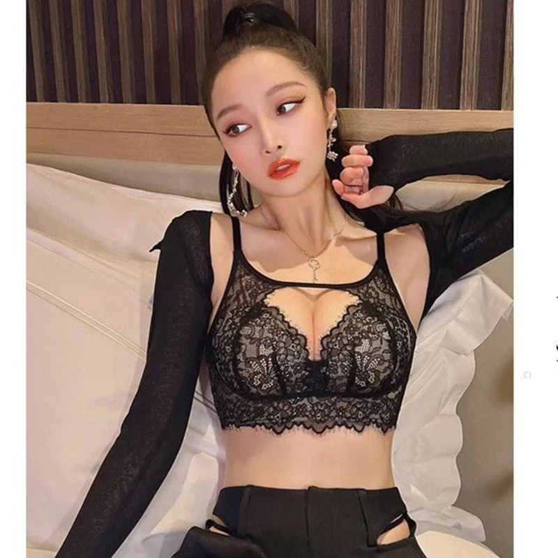 Sexy Black Lace Bras for Women Push Up Lingerie Seamless Bra Free Wire Bralette Plunge Intimates Female Underwear Sujetadores