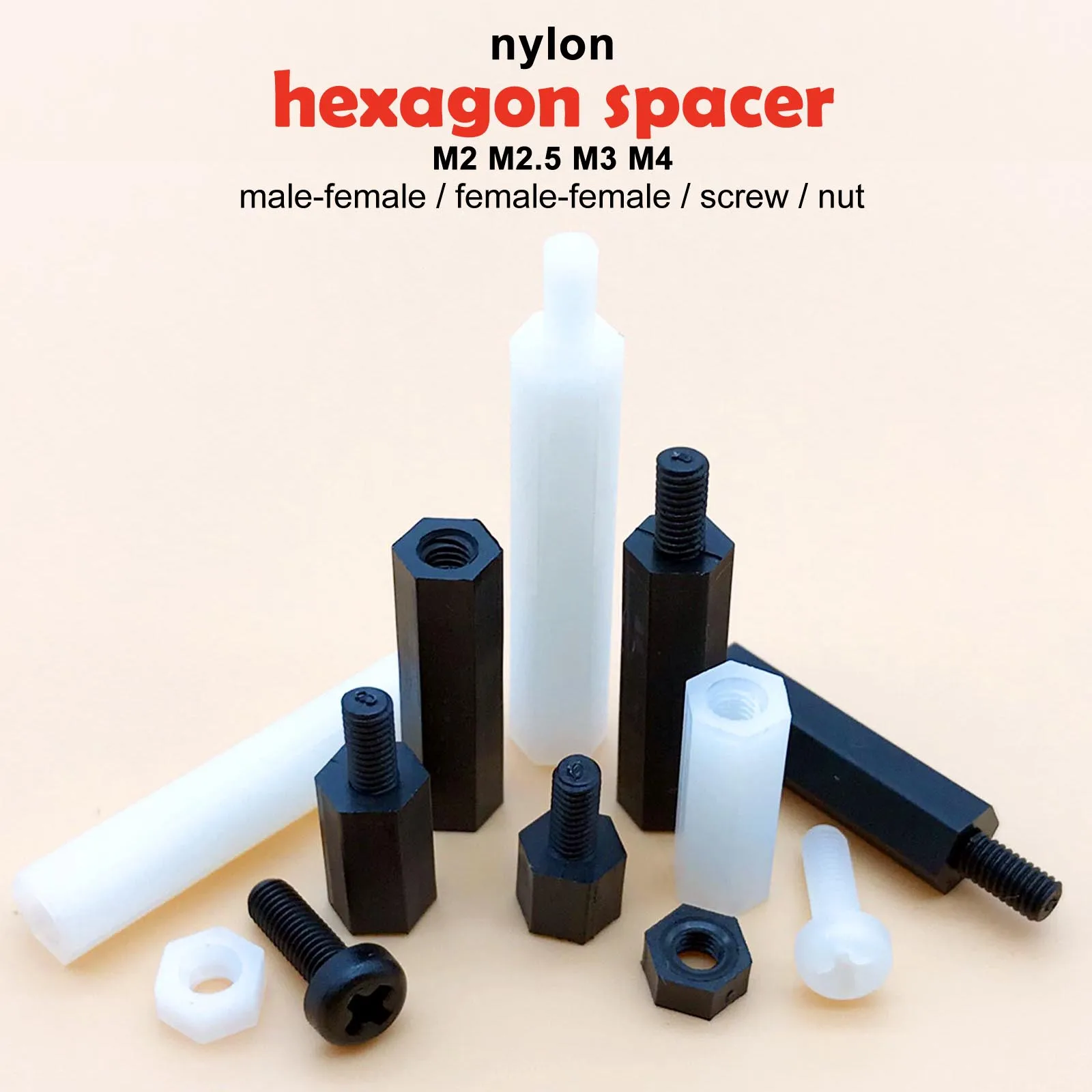 100 Pz PA66 M3 Femmina X M3 Femmina Esagonale Filettato Distanziatore Distanziatore Distanziatore Pilastro Distanziatore Esagonale Distanziatore Dado(M3*25 - Foto 10