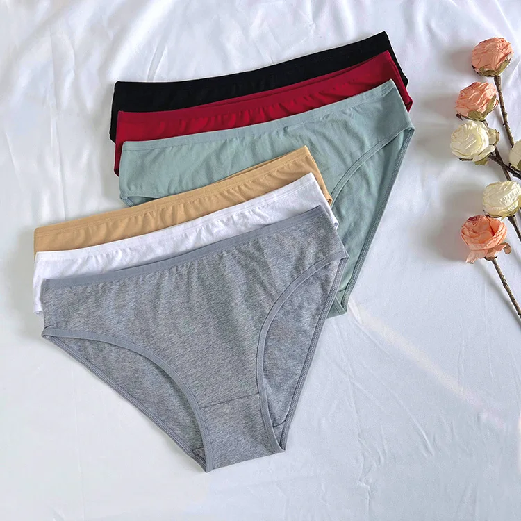 Women Panties Girl Sexy Underwear Solid Color Middle-Waisted Briefs Female Ventilation Soft Cotton Women's Underpants women panties female underwear cotton panties womens underwear