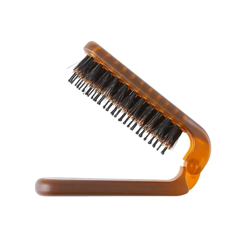 Foldable Hair Comb Portable Boar Bristle Hair Brush Hair Brush Head Massager Travel Combs Hair Styling Accessories