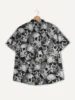 Skull Print Men's Large Size Lapel Shirt Summer Fashion Street Hip Hop Trend Tops Men's Shirt Oversized T-shirt 3
