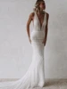 Sexy V-Neck Wedding Dresses Sleeveless Mermaid Lace Appliques Floor Length Exquisite Robes Vestidos De Novia 2025 Customized 4