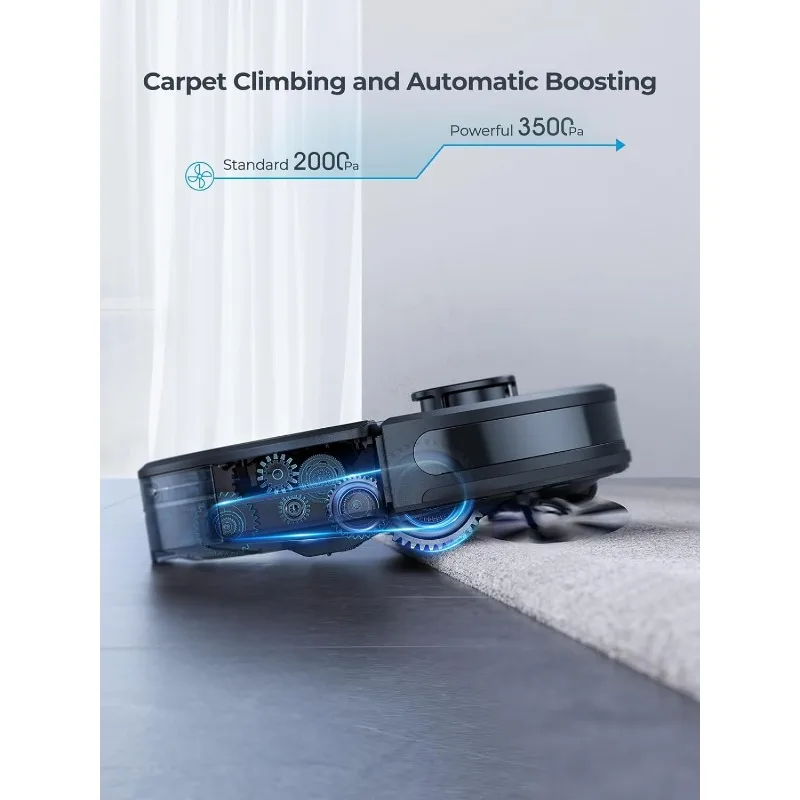 Robot Vacuum,3 in 1 Robotic Vacuum Cleaner with Self-Emptying Station for 60 Days,LiDAR Navigation,3500Pa Suction,WiFi/APP/Alexa