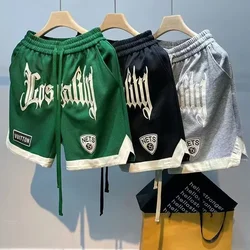 2024 Summer Men's Shorts Korean Fashion Embroidery Shorts Streetwear Harajuku Letter Sports Shorts Casual Men's Clothing Short