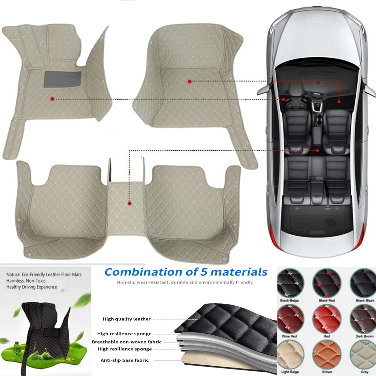 Carpet Car Floor Mats Velour for Kia Sorento 11.2009-01.2015-no logo Carpet Car Floor Mats Velour for Kia Sorento 11.2009-01.2015-no logo