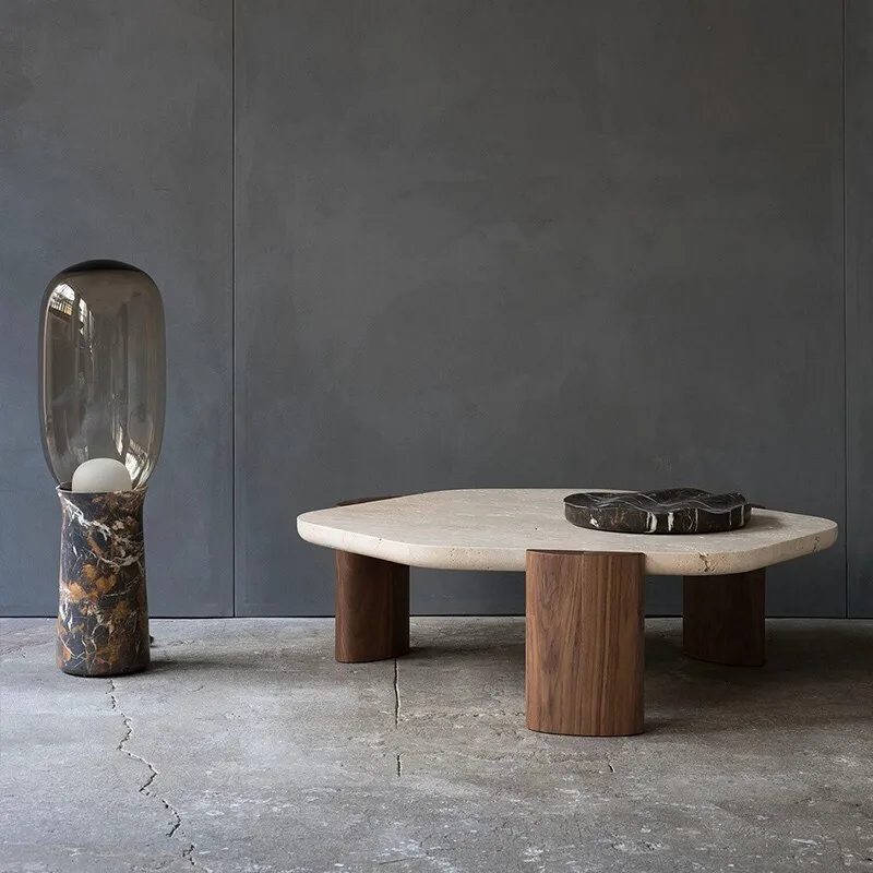 Description Picture 3 of itemJapanese Marble Coffee Tables Sofa Bedroom Nordic Design Standing Side Table Floor Unique Aesthetic Table Basse Home Decoration