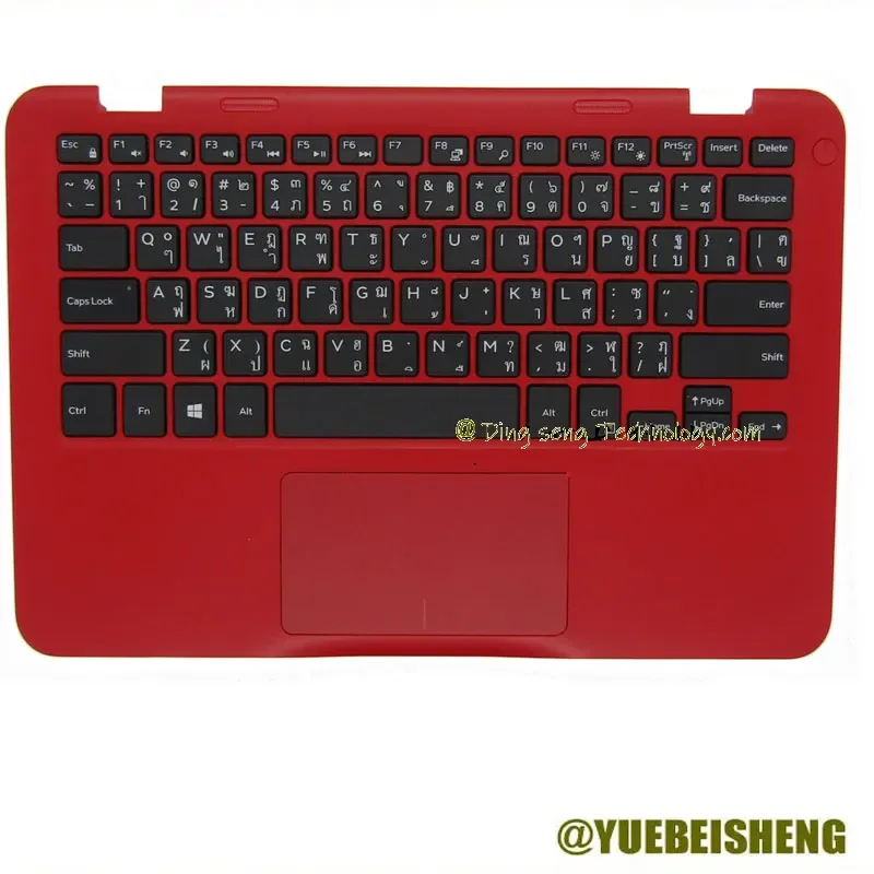 

YUEBEISEHNG NEW for Dell Inspiron 11 3162 3164 palmrest Thailand Thai keyboard upper cover Touchpad ,Red color