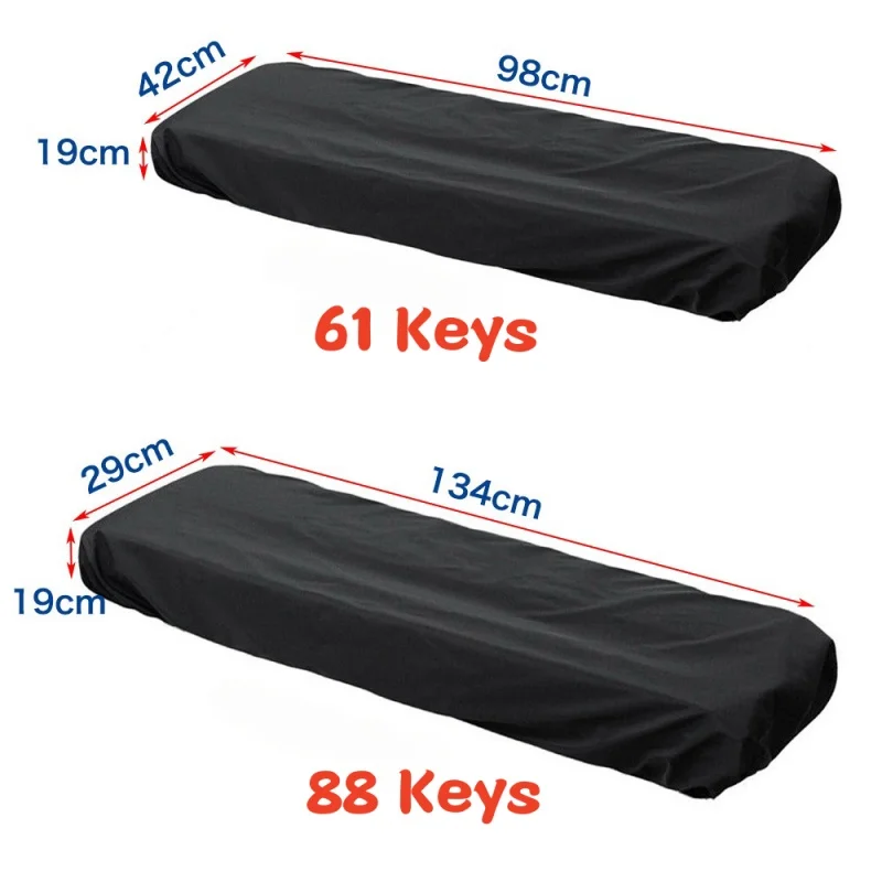 Breathable Dustproof Piano Keyboard Cover with Elastic & Cord Lock