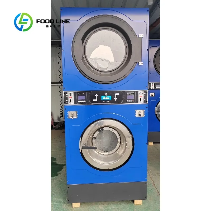 Customized 12kg Capacity Full Automatic Washing Machine and Clothes Dryer Combo for Commercial Laundry Business 2