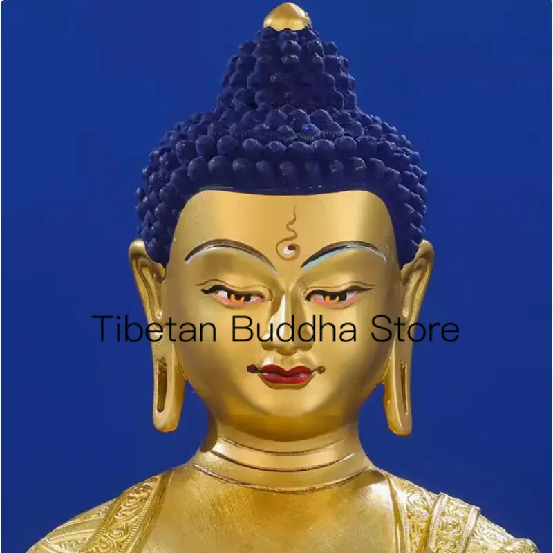 

Эзотеровый Будда из чистой меди с золотым покрытием, 21 см, аналогичный Шакьямуни, три сокровища Будды Шакьямуни