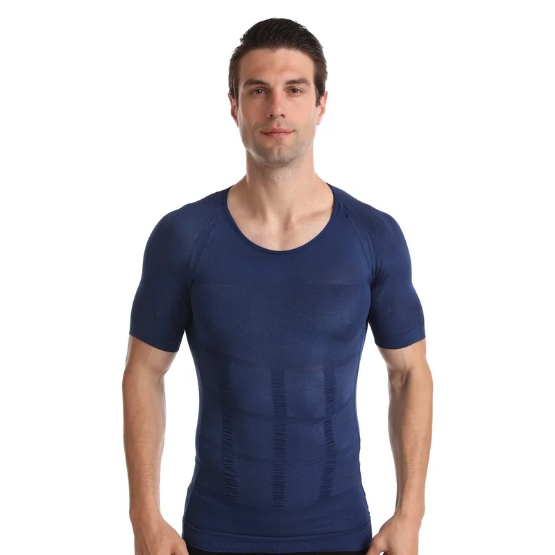 Men Body Shaper T-shirt Short-sleeved Corset  Abdomen Upgrade Body Shaper