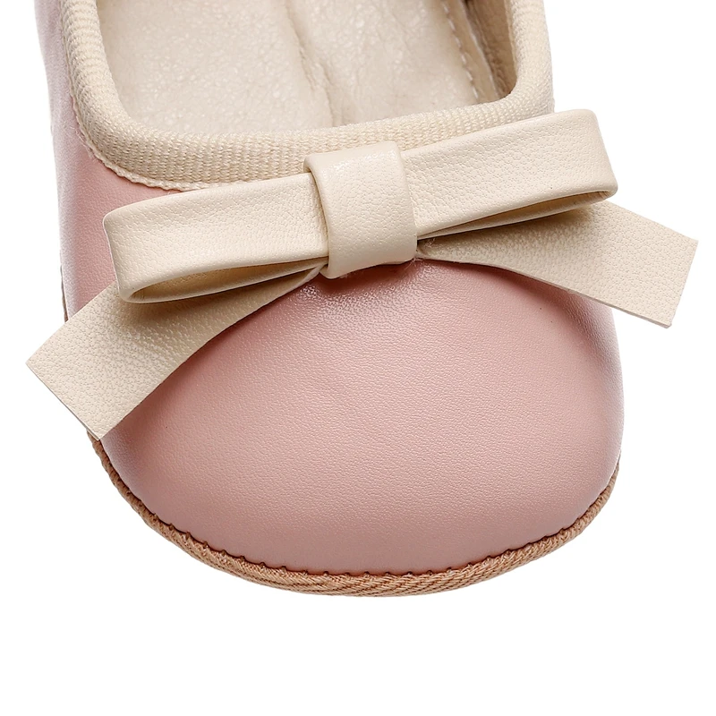 Baby Girl Mary Jane Flats Shoes Non Slip Soft Sole First Walker Shoes Bowknot Baptism Wedding Princess Crib Shoes 2