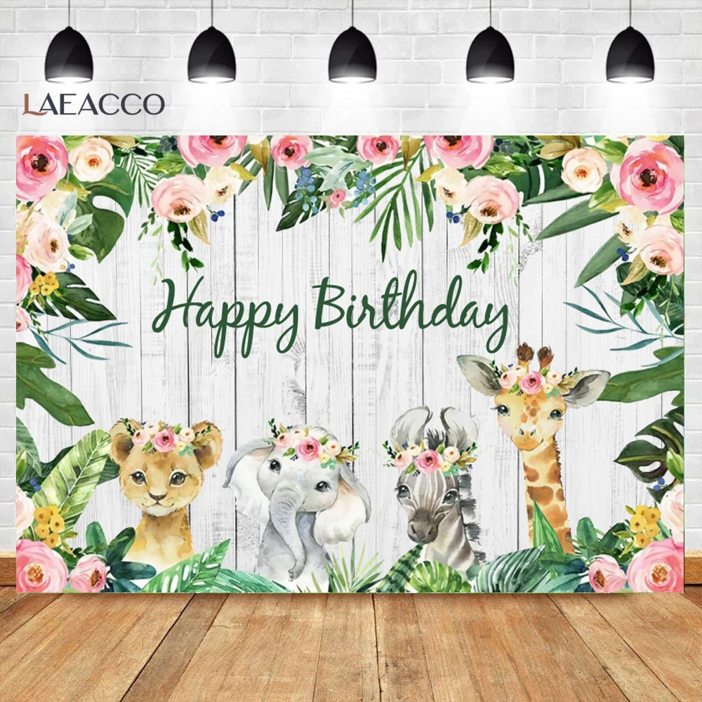 Photo Backdrop Gray White Wood Planks Board Jungle Safari Birthday Party Poster Photozone Photo Background Photographic Backdrops
